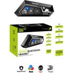 Aymestore Rgb Su Geçirmez Ipx8 Bluetooth V5.4 Motosiklet Kask Kulaklık Interkom S-C22