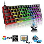 Aymestore T60 Siyah Mavi Blue Switch App Uygulamalı Mekanik Rgb Klavye Kablolu Gaming Oyuncu Klavyesi