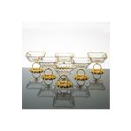Aymin Kristal Dream Glass 6 Li Yüzük Metal Ayak Lokumluk Kare