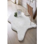 aymira Home Beyaz Post Halı Peluş Tavşan Tüyü Hissi Yıkanabilir Banyo Koridor Yolluk Oda Post