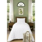 aymira home Bubble Peluş Tek Kişilik Yatak Örtüsü Seti Kılıf Çanta Hediyeli 170x220cm + Yastık Kılıfı BEYAZ