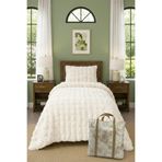 aymira home Bubble Peluş Tek Kişilik Yatak Örtüsü Seti Kılıf Çanta Hediyeli 170x220cm + Yastık Kılıfı Krem