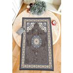 aymira home Dekoratif Dijital Baskılı Siyah Kaymaz Taban Seccade Namazlık 75x120