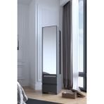 Aymobsan Armony 3 Raflı, Aynalı, Çekmeceli, Otuma Alanlı, Takı Ve Aksesuar Dolabı, Çok Amaçlı Dolap, Antrasit - Gri - 40 cm