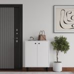 Aymobsan Artemis 4 Raflı 2 Kapaklı Ayakkabılık - Beyaz