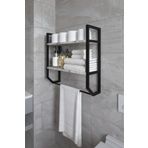 AYMOBSAN Aura Banyo Rafı , Çok Amaçlı Düzenleyici, Raf Ünitesi, 90 cm, Mermer Desen (Frezya)