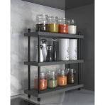 Aymobsan Inci Baharatlık, Mutfak Rafı, Çok Amaçlı Raf, 3 Katlı , Metal Ayaklı, Organizer, 40 cm, Antrasit