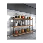 Aymobsan İnci Baharatlık, Mutfak Rafı, Çok Amaçlı Raf, 3 Katlı , Metal Ayaklı, Organizer, 60 Cm Atlantik Çam