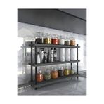 Aymobsan İnci Baharatlık, Mutfak Rafı, Çok Amaçlı Raf, 3 Katlı , Metal Ayaklı, Organizer, 60 Cm Sis Gri