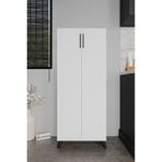 Aymobsan Kayra Çok Amaçlı Dolap Beyaz Suntalam 2 Kapaklı 5 Raflı 49x132x30 cm Modern Tasarım