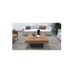 Aymobsan Medusa Kare Modern Orta Sehpa 80 cm, Atlantik Çam - Antrasit