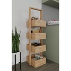 Aymobsan Multi 4 Katlı Mutfak Sepeti, Çok Amaçlı Mutfak Rafı, 4 Raflı, 120 cm - Atlantik Çam