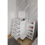 AYMOBSAN Rose Aynalı Makyaj Masası, Şifonyer, Etijer, Çok Amaçlı Takı Dolabı, Beyaz