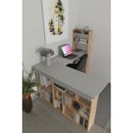 Aymobsan Venedik 13 Raflı Çalışma Masası - 133 x 120 - Atlantik Çam - Gri
