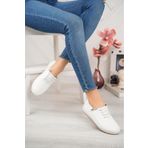 Aymood 120518 Ortopedik Günlük Yumuşak İpli Beyaz Kadın Babet Ayakkabı