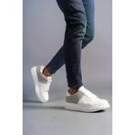 Aymood SLW 151 Boost BT Beyaz Gri Bağcıklı Cilt Süet Erkek Günlük Sneaker Ayakkabı