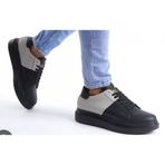 Aymood SLW151 Boost BT Siyah Gri Bağcıklı Cilt Süet Erkek Günlük Ayakkabı