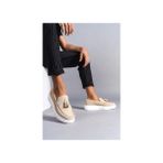 Aymood SLW154 Blaze Bağcıksız Erkek Spor Klasik Ayakkabı Bej Süet Ortopedik Tabanlı - Krem