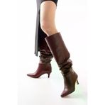Aymood SR-2001AYM Sr-2001 Bordo İnce Topuklu Günlük Çizme