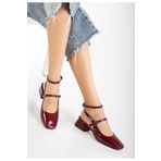 Aymood St-003 Bordo Rugan Günlük 4 Cm Topuklu Ayakkabı ST-003aym