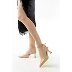 Aymood St-004 Nut Rugan Günlük 7 Cm Topuklu Ayakkabı ST-004aym
