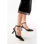 Aymood St-004 Siyah Rugan Günlük 7 Cm Topuklu Ayakkabı ST-004aym