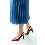 Aymood St-1153 Bordo Rugan Günlük Arkası Açık 9 Cm Topuklu Kadın Ayakkabı 140487AYM