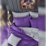 Ayn Home Collection Mor-Gri Nevresim Takımı - Gri - Mor - 200 x 220 cm