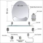 Ayna 40x50cm Metal Krom Banyo Tuvalet Lavabo Boy Duvar Ayna Seti