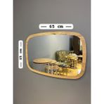 Ayna 65X45 cm Oval Meşe Antre Hol Koridor Salon Mutfak Banyo Wc Makyaj
