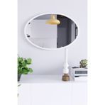 Ayna 70X52 cm Oval Beyaz Antre Hol Koridor Salon Mutfak Banyo Wc Makyaj