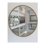 Ayna Denizi Circle Eighty Gold Model Gold Altın Renk Metal Çerçeveli Yuvarlak Dairesel Dekoratif Ayna