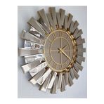 AYNA DENİZİ Güneş Twins Gold Bronze Model Altın Bronz Renk 70 Cm Dekoratif Aynalı Duvar Saati