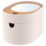 Ayna Kapaklı Saklama Kutusu IKEA Bölmeli- Plastik Mantar MeridyenDukkan 24x17 Cm Makyaj-Takı Organizeri