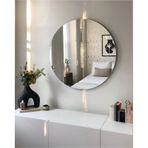 Ayna / Yuvarlak Ayna / Dekoratif Ayna / Banyo Aynası/konsol Aynası/50 Cm Çapında 50 X 50 Gümüş