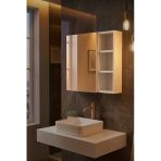 Aynalı, Açık Raflı, Bas-Aç Kapaklı Banyo Dolabı 5980