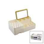 Aynalı Bambu - Çekmeceli Makyaj - Takı Organizer Sert Plastik 13 Bölmeli 28.5X17.5X9.5CM (5067)
