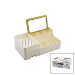 AYNALI BAMBU - ÇEKMECELİ MAKYAJ - TAKI ORGANİZER SERT PLASTİK 13 BÖLMELİ 28.5X17.5X9.5CM (5296)