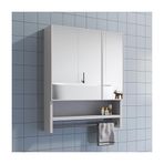 Aynalı banyo ilaç dolabı, duvara monte etmek için, banyo aynalı dolap, açık depolama alanlı, tuvalet üzerinde saklama dolabı, havlu askılı banyo lavabosu