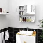 Aynalı Duvar Tipi Banyo Dolabı – Raflı, Kapaklı, Şık ve Modern Tasarım Lavabo Üstü Dolap - Beyaz