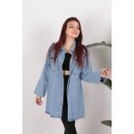 Aynaz 140075 Kadın Kot Ceket - Açık Mavi - 42
