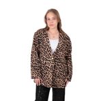 AYNAZ Kadın Leopar Desenli Oversize Ceket, 38 Beden