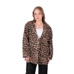 AYNAZ Kadın Leopar Desenli Oversize Ceket, 42 Beden