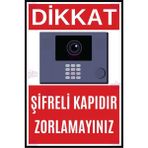 AYNED Print Dikkat Şifreli Kapıdır Zorlamayınız Uyarı Levhası – Kapı Giriş Tabelası - 15x22,5 cm - Alüminyum