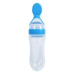 AYNEFY Bebek Besleyici Şişe, 1 Adet 90 ML Silikon Bebek Yürüyor Kaşıklı Biberon Taze Gıda Tahıl Sıkıştırın Besleyici Bebek Silikon Biberon (Mavi)