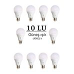 AynurLED Aynur 9w 10 Lu PAKET kapasitör lü LED Ampul E27 Duy GÜN IŞIK (4000 K)