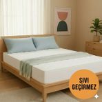 Ayora Pamuk-Polyester Kapitone Fitted Full Kenar Sıvı Geçirmez Alez Yatak Koruyucu - 180 x 200 cm - Beyaz