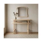 Aypars Atölye 60X38X77 cm Aynalı Masif Kayın Dresuar – Modern Iskandinav Antre Konsolu & Makyaj Masası (Beyaz)
