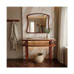 Aypars Atölye 60X38X77 cm Aynalı Masif Kayın Dresuar – Modern Iskandinav Antre Konsolu & Makyaj Masası (Pelesenk) - Bordo
