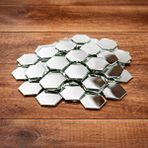 Aypars Atölye Altıgen Ayna Parçaları 10x10 Cm | Mozaik Ayna Cam | 75 Adet Hobi ve Dekoratif Diy Set Gri